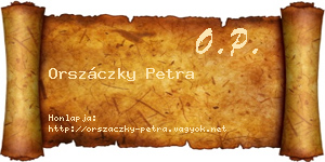 Orszáczky Petra névjegykártya
