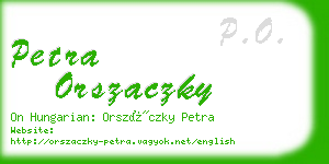 petra orszaczky business card